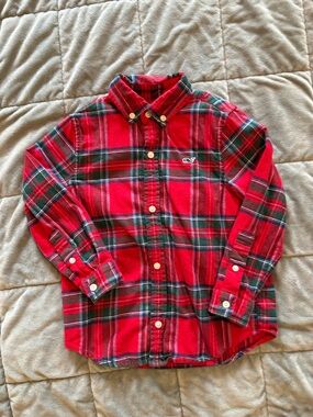 Vineyard Vines Red & Green Plaid Button-Down Shirt